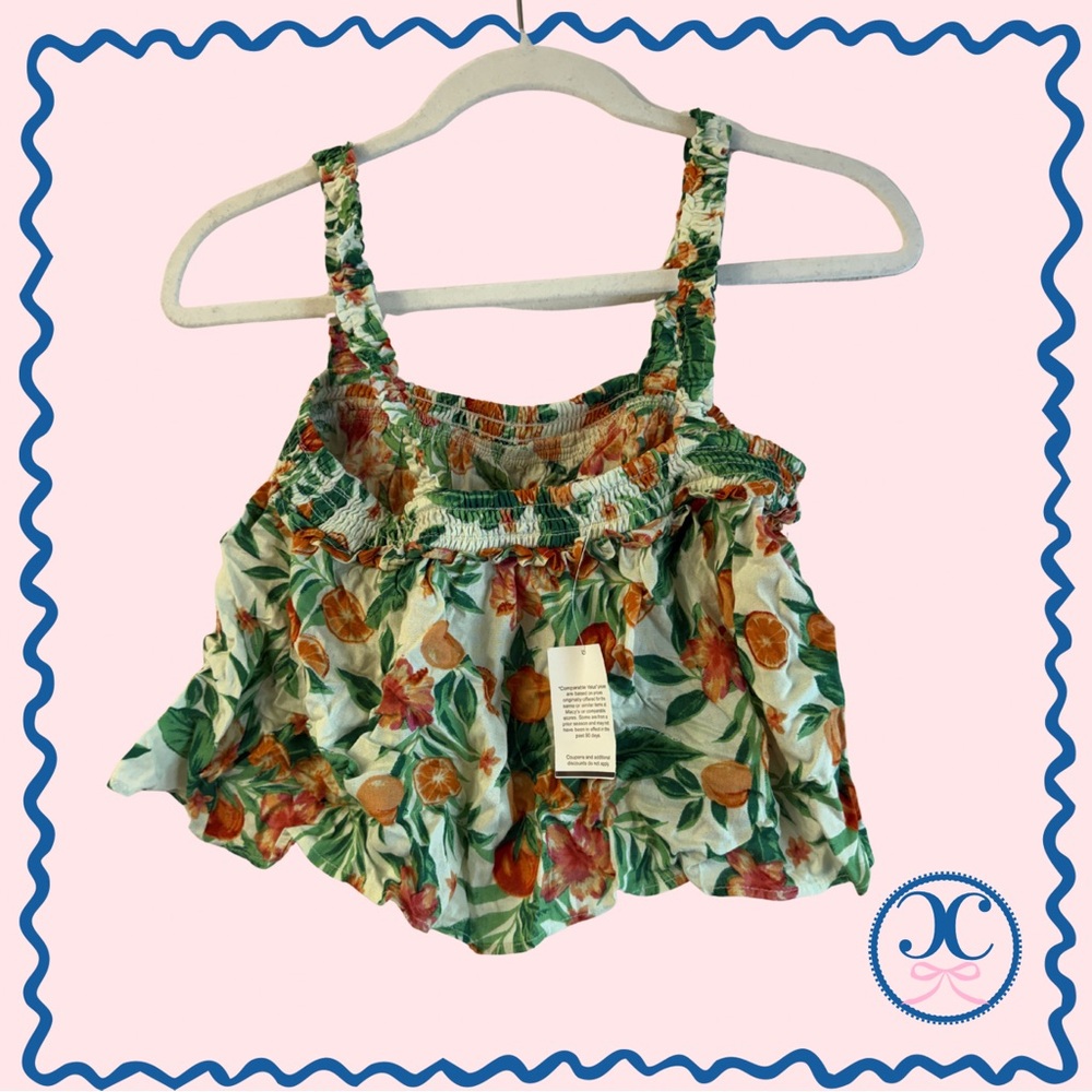 Vibrant Citrus Crop Top in Orange and Green